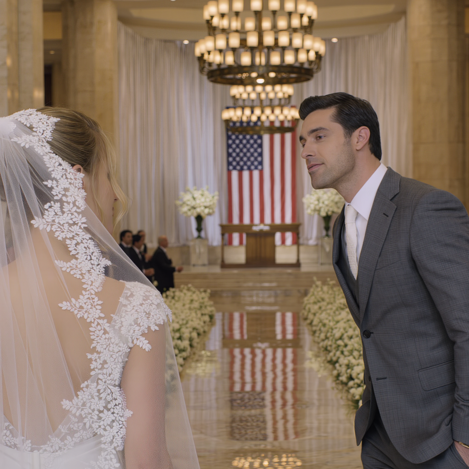 Abbandonati proprio davanti all’altare, 200 invitati al Ritz-Carlton che bisbigliavano, i telefoni che registravano, mio ​​padre che urlava di aver speso mezzo milione di dollari… proprio in quel momento il mio capo milionario è arrivato dritto lungo la navata, si è avvicinato al mio orecchio e mi ha sussurrato: “Recita e basta. Fai finta che io sia lo sposo”. Non avevo ancora ingoiato le lacrime che ha tirato fuori dei documenti dal portafoglio, ha chiesto di far partire la musica… e la frase successiva ha fatto calare il silenzio in tutta la sala…