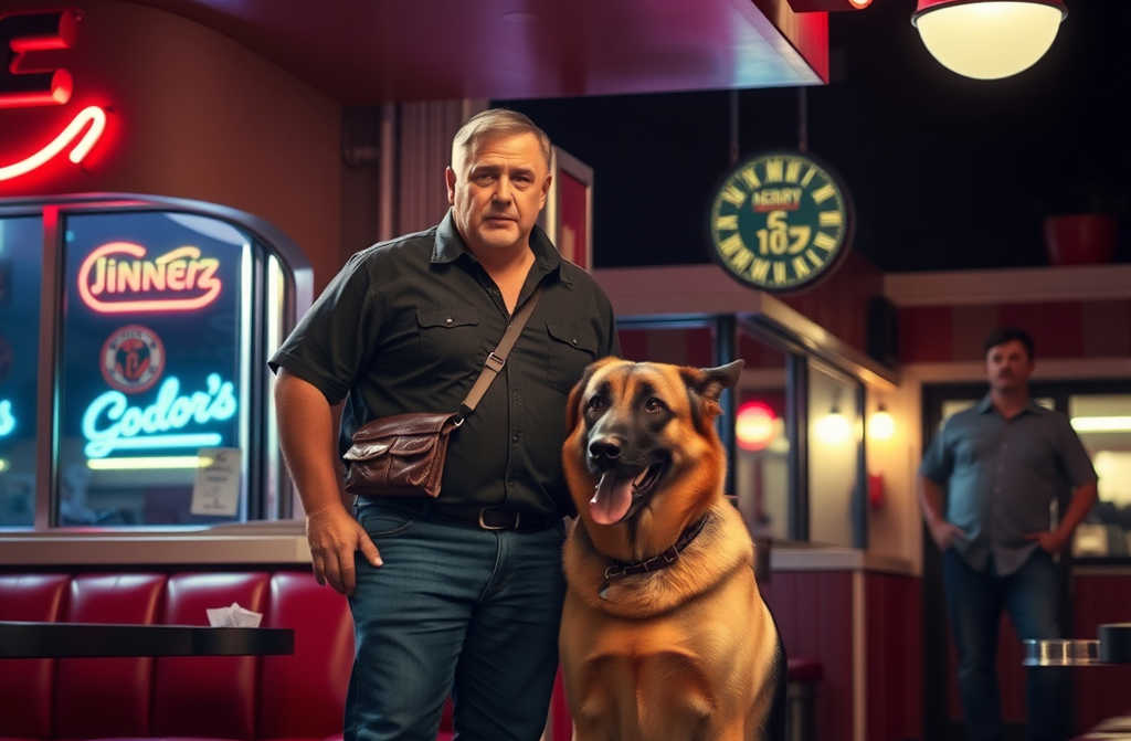 Los bravucones acosaban a una mesera, pero un héroe y su fiel can les dieron su merecido