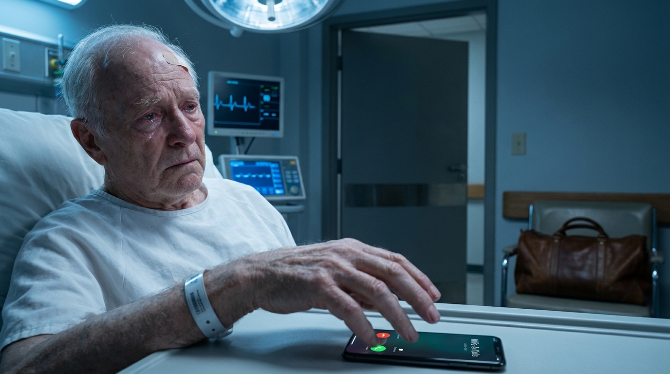 “Ho avuto un ictus in farmacia, i medici hanno chiamato la mia famiglia, ma mia moglie ha detto: ‘Non possiamo, abbiamo una crociera tra 5 giorni’. Anche quando le è stato detto: ‘È grave, potrebbe morire’, se ne sono andati lo stesso. Quando sono tornati… io non c’ero più. E con me anche tutti i soldi. Sono diventati pallidi quando…”