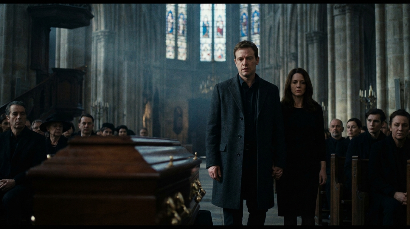 Entrò al suo funerale a braccetto con la sua amante, aspettandosi pietà e potere: ciò che il testamento rivelò lo spogliò di fronte a tutti