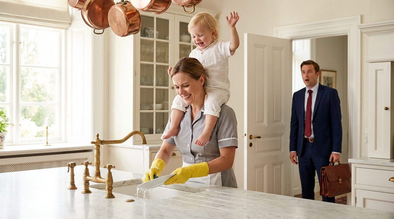 Un milionario torna a casa presto… e quasi sviene per quello che vede