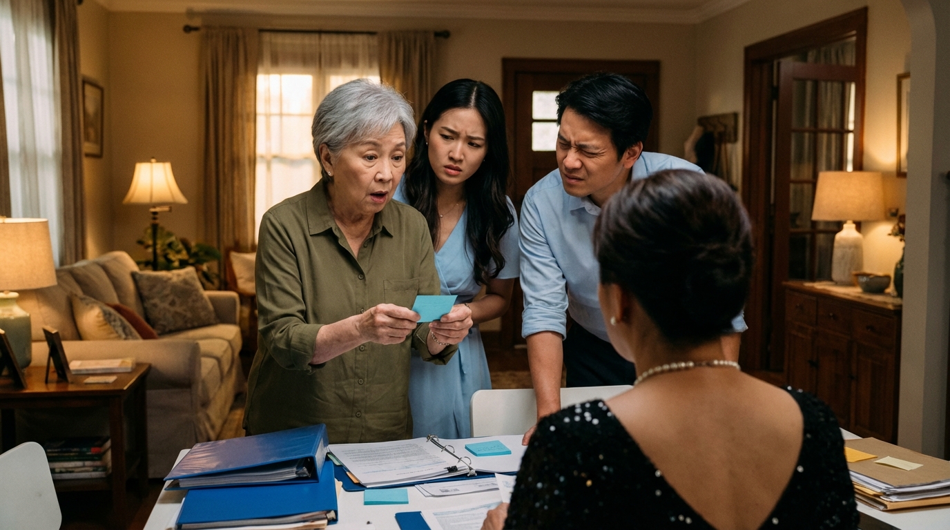 Mia nuora si è sdraiata sul divano del mio defunto marito e mi ha accusato di averle rubato quindicimila dollari davanti a tutti, e una domanda calma l’ha fatta impallidire.