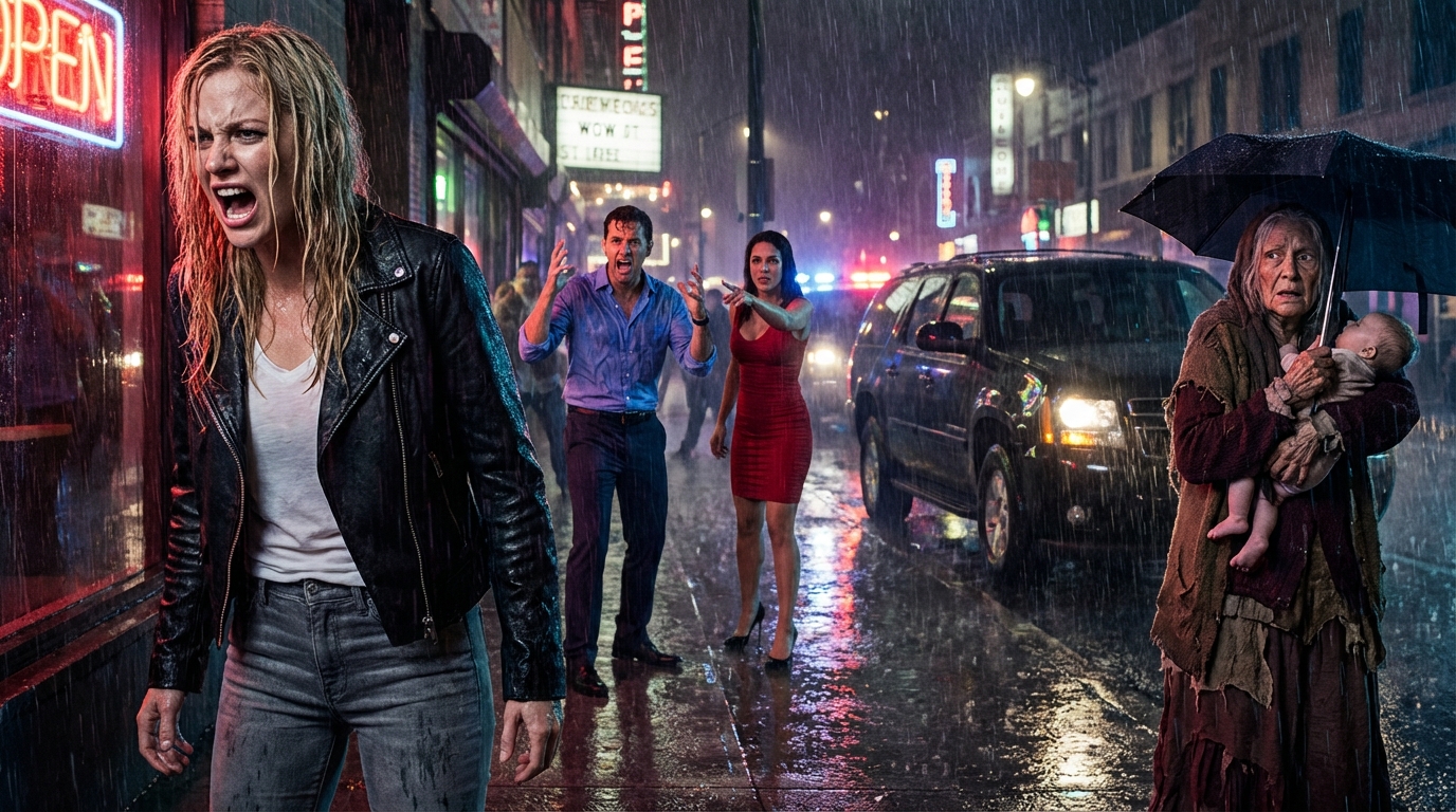 Ho dato il mio ombrello a una zingara bagnata con suo figlio sotto la pioggia battente; Mi ha preso la mano e ha detto: “Non salire sulla macchina di tuo marito, corri!”, mi sono nascosto dietro un chiosco. Mio marito è sceso dalla nostra macchina, e dietro di lui è arrivato il mio migliore amico, e quello che ho sentito…