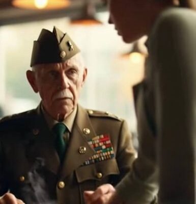 Un vecchio veterano seduto nella tavola calda notò un tatuaggio sul braccio della giovane cameriera