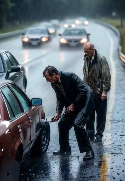 Mi sono fermato in autostrada per aiutare una coppia anziana con una gomma a terra — solo un piccolo gesto di bontà, o così pensavo. Una settimana dopo, mia madre mi chiamò, urlando nel telefono: “STUART! Perché non me l’hai detto? Accendi la TV. SUBITO.” È stato allora che tutto si è capovolto.