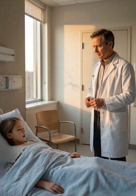 Non le chiese mai di salvarla — La bambina aspettava solo che lui si sedesse accanto a lei ogni mattina, finché la stanza d’ospedale cambiò lentamente in un modo che nessuno poteva misurare.