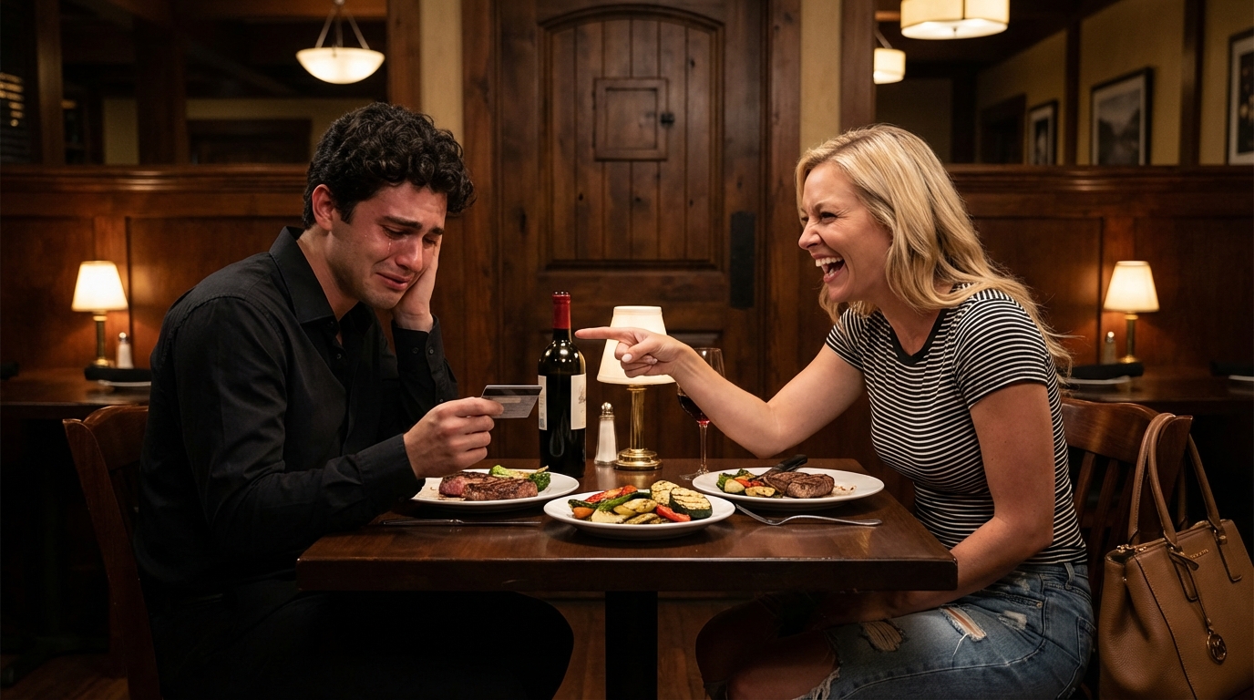 Nel momento in cui la carta fu rifiutata, tutto cambiò. Daniel rimase immobile davanti alla cassiera, la sua postura sicura che si rompeva come vetro. Cercò di riderci su, passandosi una mano tra i capelli.