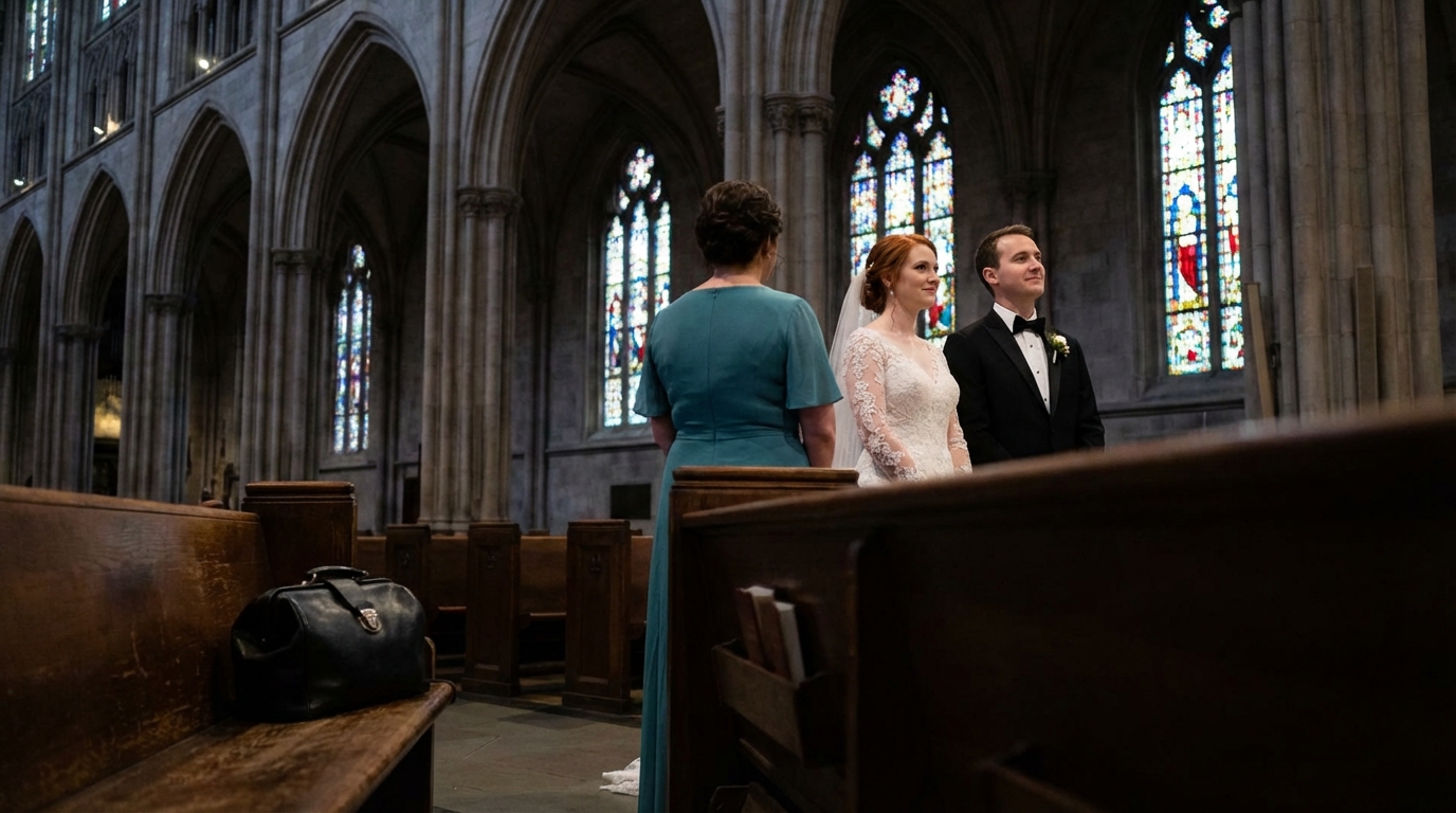 Ho percorso la navata a Washington, DC, sorridendo a duecento invitati, mentre il mio fidanzato e mia madre mantenevano lo stesso segreto, e io ne portavo la prova nella mia borsa da sposa.