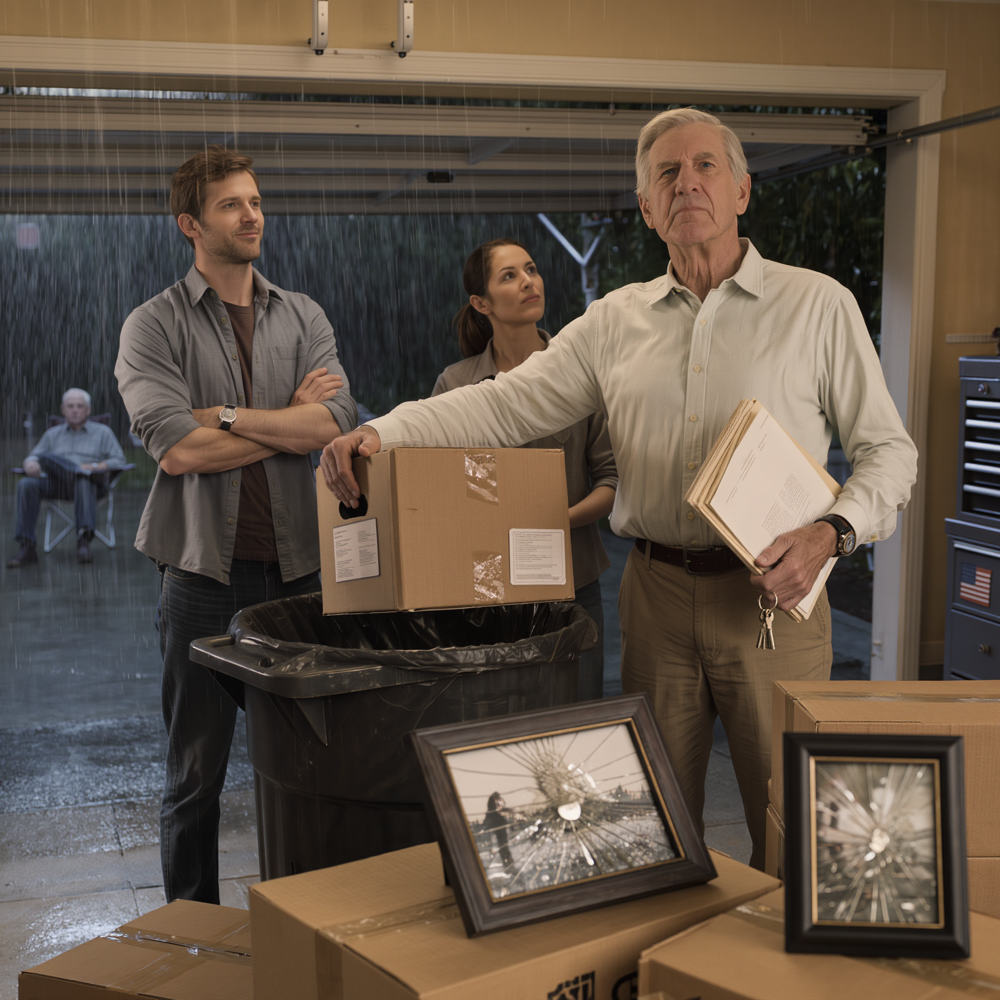 Tornai a casa e trovai le mie cose ammucchiate in garage. Mio genero mi disse con sarcasmo: “Non vivi più qui. Mio padre ha bisogno di quella stanza”. Lo guardai dritto negli occhi e dissi: “Allora porto fuori la spazzatura che ho tollerato finora”.