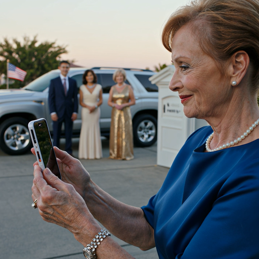 Mio figlio aveva promesso una sorpresa per la festa della mamma alle 16:00, ma si è presentato con sua moglie e sua madre, mi ha fatto scattare una foto nel vialetto d’ingresso mentre un braccialetto di diamanti brillava al suo polso, poi mi ha lasciato indietro e più tardi mi ha chiamato implorandomi di salvarlo a cena.
