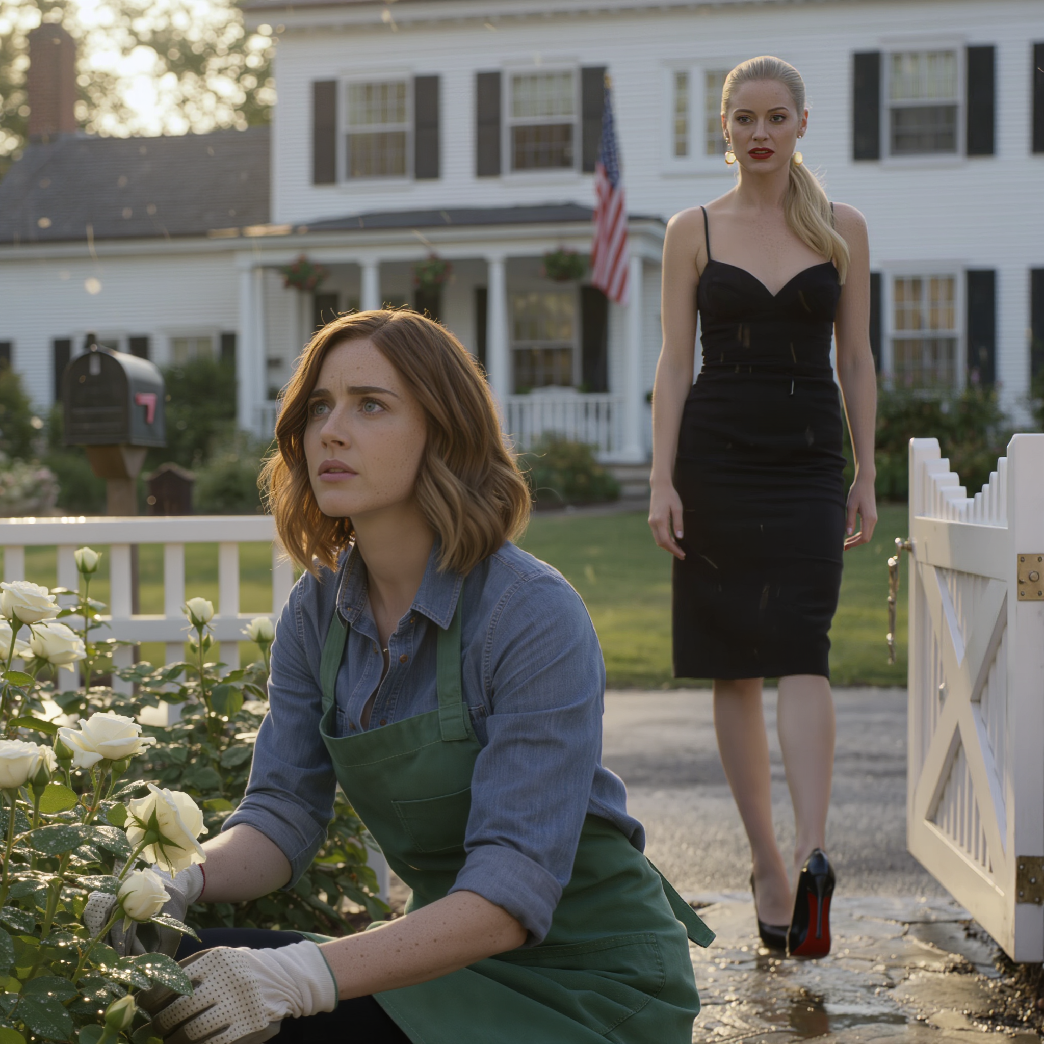 Quella mattina, il mio ex si è presentato con la sua nuova donna per reclamare la mia casa prima della lettura del testamento… ma sotto le rose, mio ​​padre ha lasciato una lettera e una chiave che li ha fatti cadere nella loro stessa trappola davanti alla telecamera.