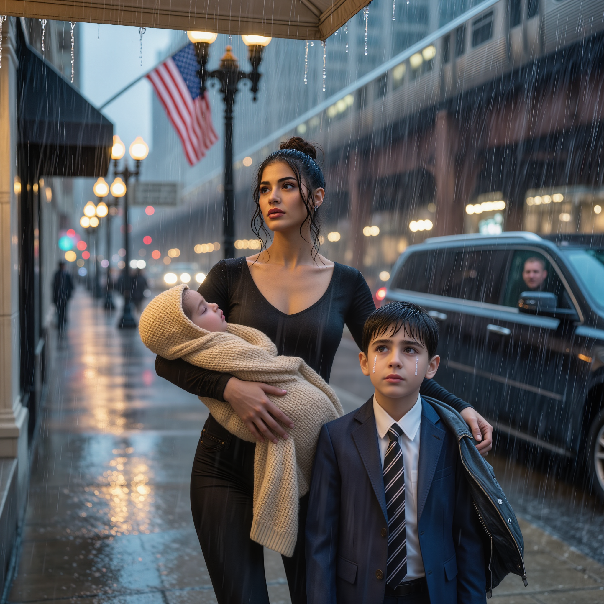 Un acquazzone a Bogotà unisce tre vite: Esperanza, una venditrice ambulante con un bambino in braccio; Mateo, un ragazzo ricco che si sente dimenticato; e Ricardo Mendoza, il padre miliardario che non ricorda l’ultima volta che ha asciugato le lacrime di suo figlio. Una giacca presa in prestito si trasforma in un lavoro inaspettato, in cene che sembrano familiari e in un amore crescente, finché un volto familiare riappare e costringe Ricardo a scegliere ciò che protegge veramente suo figlio.