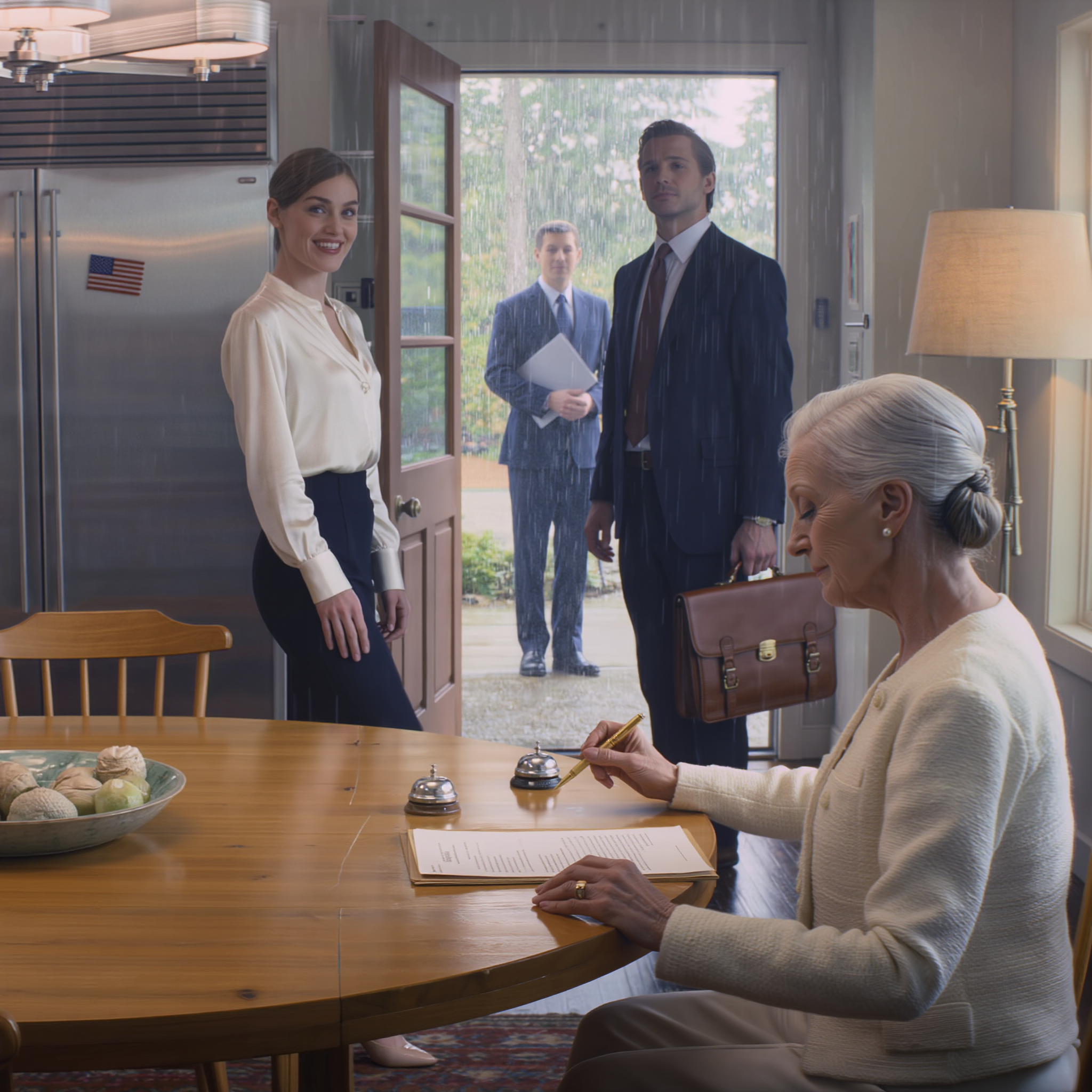 Quando mio figlio si è sposato, non ho menzionato il ranch che mi aveva lasciato il mio defunto marito, e ho lasciato che tutti pensassero che fossi “solo una mamma” con una vita modesta. Grazie a Dio l’ho fatto perché meno di una settimana dopo la mia nuova nuora si è presentata alla mia porta con una sconosciuta elegante, una cartellina impeccabile e quel sorriso fin troppo dolce, dicendo che avevano bisogno solo di “una firma veloce” perché la famiglia potesse “andare avanti”.