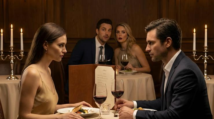 Mio marito credeva di sorprendere la sua amante con una cena segreta. In realtà, la sorpresa siamo stati io e l’uomo seduto al tavolo accanto. La cena finì molto prima del previsto.