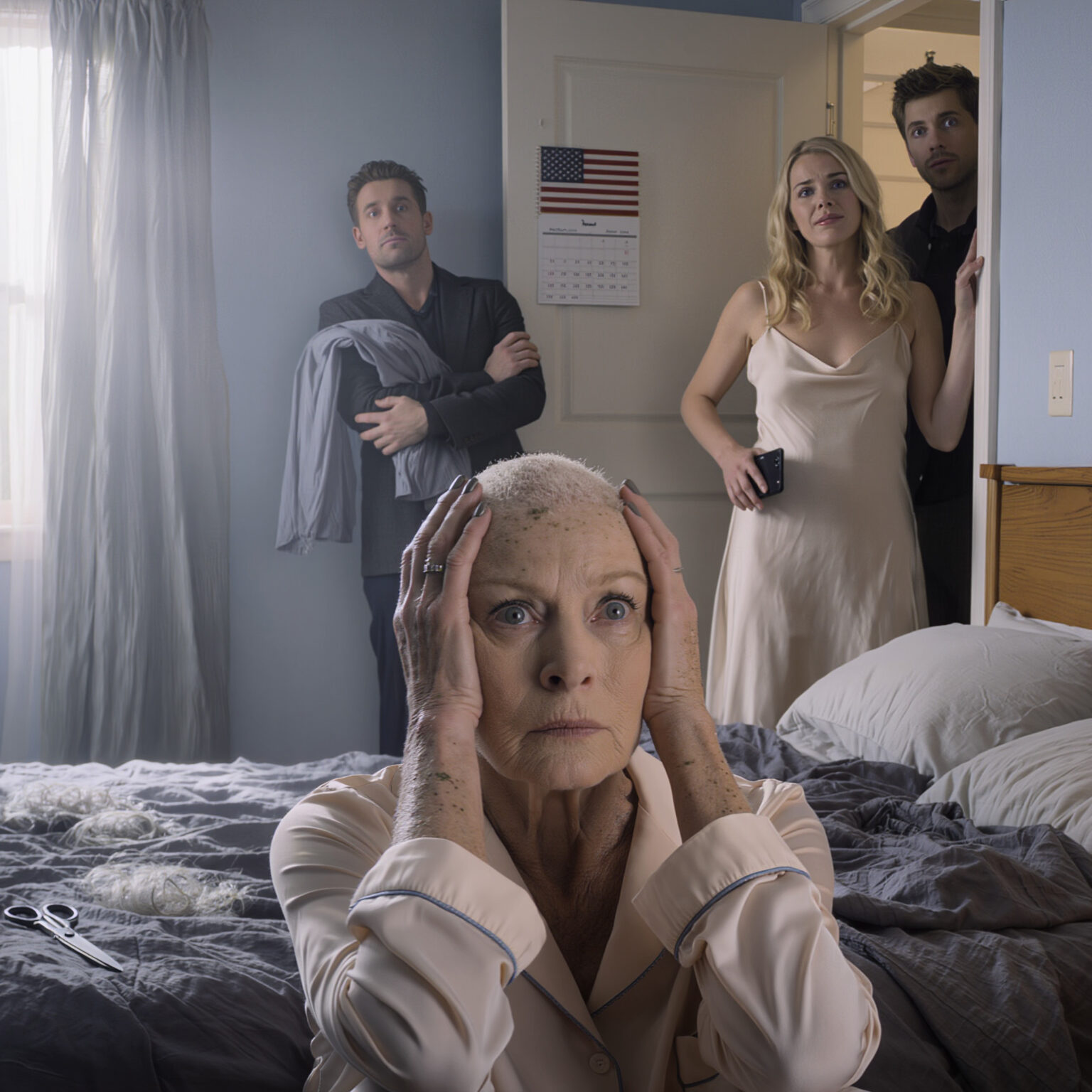 Il giorno del matrimonio di mio figlio, mi sono svegliata quella mattina senza capelli. Mia nuora li aveva “sistemati” durante la notte per non farmi sembrare più carina di sua madre. Non avevano idea che avessi un’eredità da 2 milioni di dollari. Aveva sottovalutato la donna sbagliata…