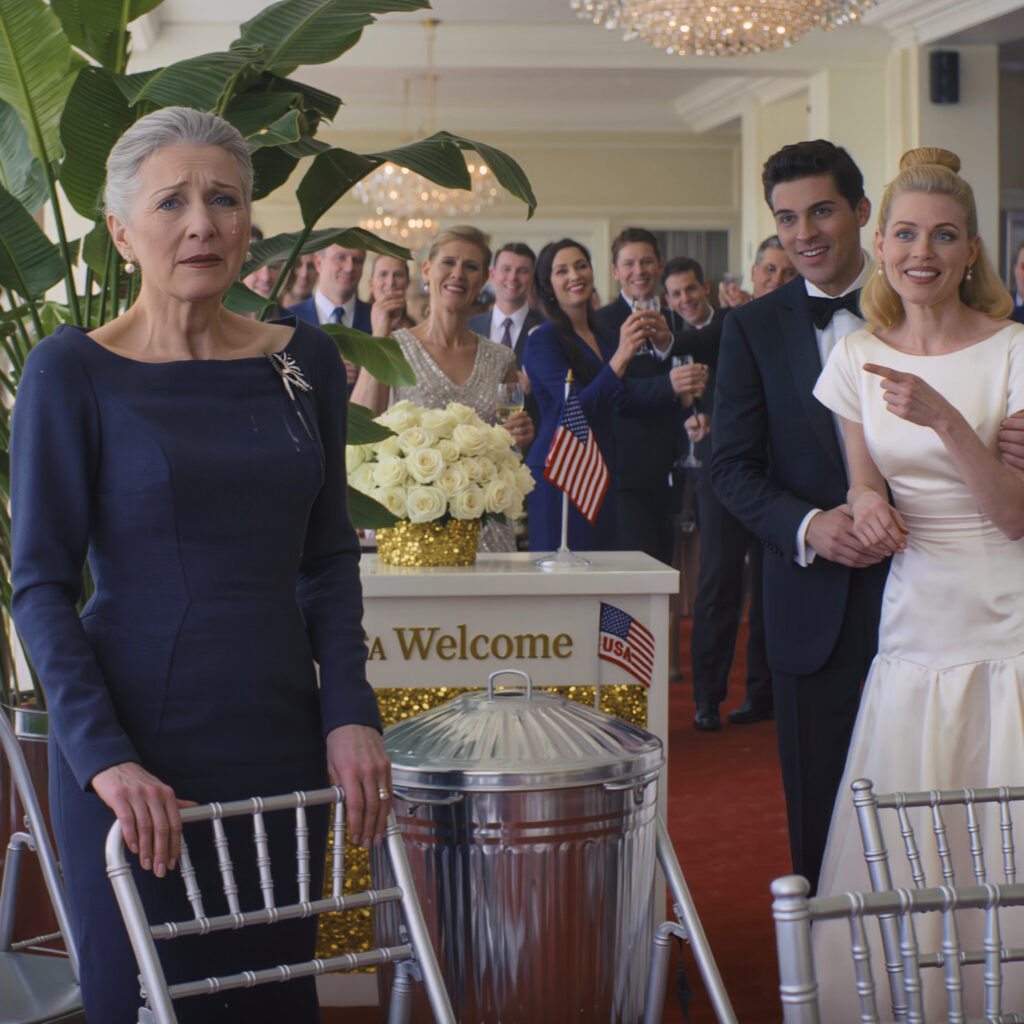 Al matrimonio di mio figlio, hanno sostituito il mio posto a sedere con un cestino della spazzatura. “È solo uno scherzo, non essere così drammatico!” ha detto mia nuora. Tutti hanno riso. Ma quando ho rivelato il test del DNA di mio “nipote”, gli ospiti sono rimasti sbalorditi! La verità non le ha lasciato scampo!