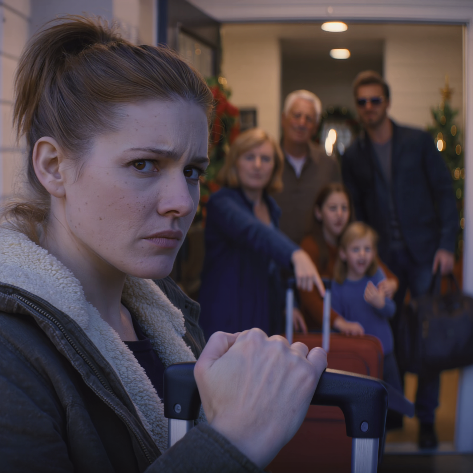 Mia madre mi ha implorato di tornare a casa in aereo per le vacanze, impiegando 10 ore per tornare a casa… ma nell’istante in cui ha aperto la porta – NIENTE ciao, NIENTE abbraccio – mi ha semplicemente detto: “Farai da babysitter, andiamo in viaggio”. Mio fratello ha sogghignato: “Ragazzi, non pulitevi il moccio addosso a lei!”… Ho sorriso e ho detto solo UNA frase, e le risate sono morte all’istante…