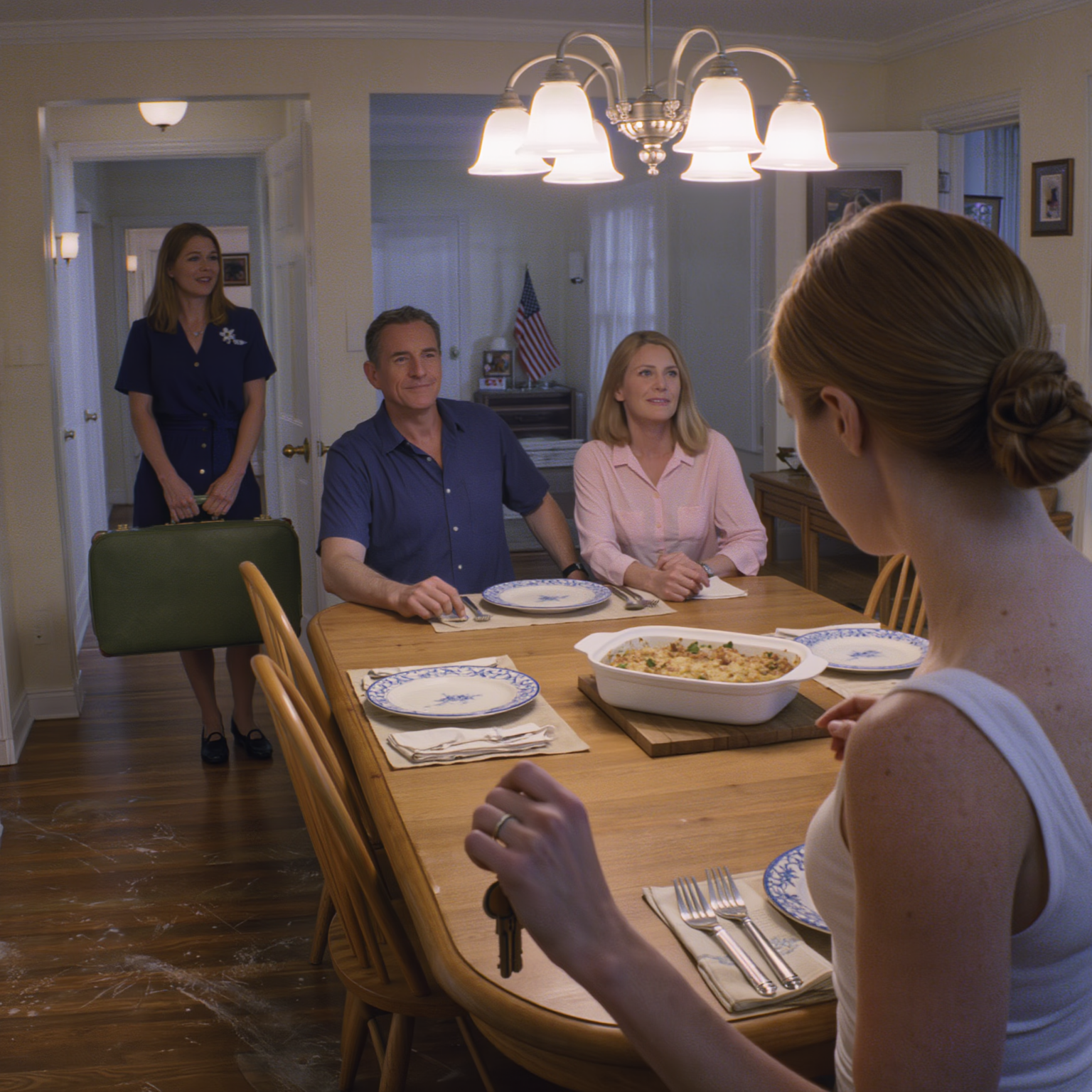 “Lascia qui la chiave e non tornare più”, disse mio padre mentre eravamo a tavola, mia madre mi fissò e annuì, mia sorella mi porse una valigia già pronta, cambiarono le serrature, cambiarono le tende, cambiarono persino la mia traccia… finché la banca non chiamò e ‘confermò qualcosa’ che mi fece tacere… poi riaccesi le telecamere.