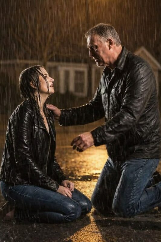 Trovai mia figlia in ginocchio sotto la pioggia, la cosiddetta “punizione” inventata dal marito perché aveva comprato un vestito nuovo. Dall’interno della casa si levavano risate, tintinnio di bicchieri e le parole vanitose del marito: “Questo le darà una lezione”. La presi in braccio, la porta aperta con un calcio e pronunciai cinque parole che non avrebbero mai dimenticato.