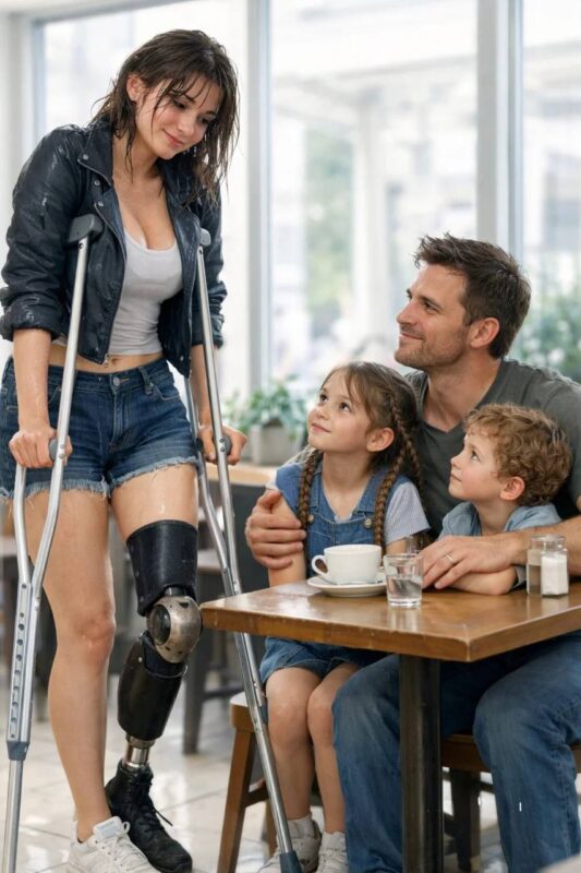 «Posso sedermi qui?» chiese la ragazza con una gamba sola al padre single. La sua risposta la fece scoppiare in lacrime.