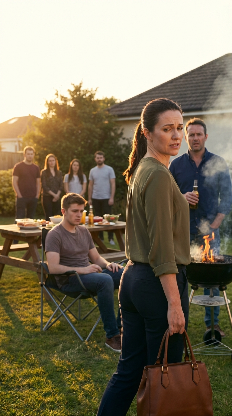 A nővérem kerti partiján a férjem elnevette magát, és azt mondta: „Valaki nem akar feleséget cserélni? Ez itt túl makacs és független.” De az egyedülálló szomszédunk azonnal rávágta: „Én örömmel elviszem.” Amikor rám nézett, és megkérdezte: „Hánykor jöjjek érted holnap?”, a férjem arca elfehéredett, én pedig csak annyit mondtam: „Hétkor”, és kisétáltam a kertből.