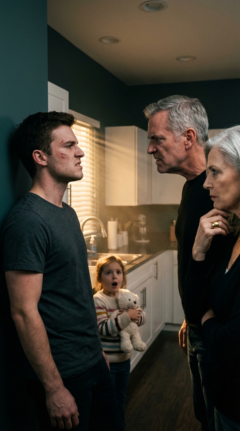 A vérem a konyhakőre csöppent, amikor anyám gyűrűje felszántotta az arcomat. „Hálátlan dög” – morgta, miközben újra pénzt követelt a nővéremnek. A kislányom rémült sikolya mélyebbre vágott minden sebnél, ahogy apám a falhoz szorított. Harminc évnyi bántalmazás kristályosodott ki abban a pillanatban, és fogalmuk sem volt róla, mit tettem titokban három hónappal ezelőtt. A hatalom figyelmeztetés nélkül cserél gazdát.