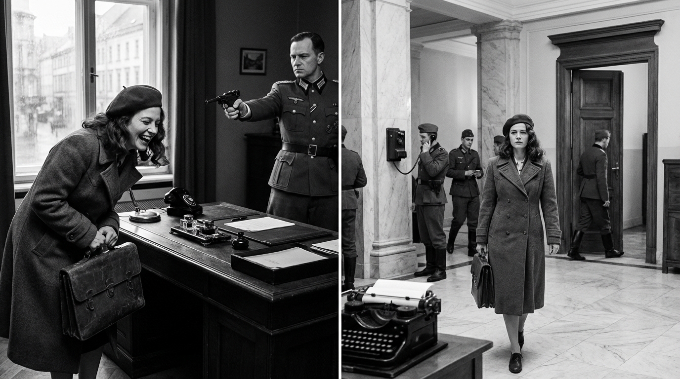 Sembra che sia il posto giusto per lei, come se l’avesse già fatto cento volte. E lo è. Il corridoio è lungo 40 metri.