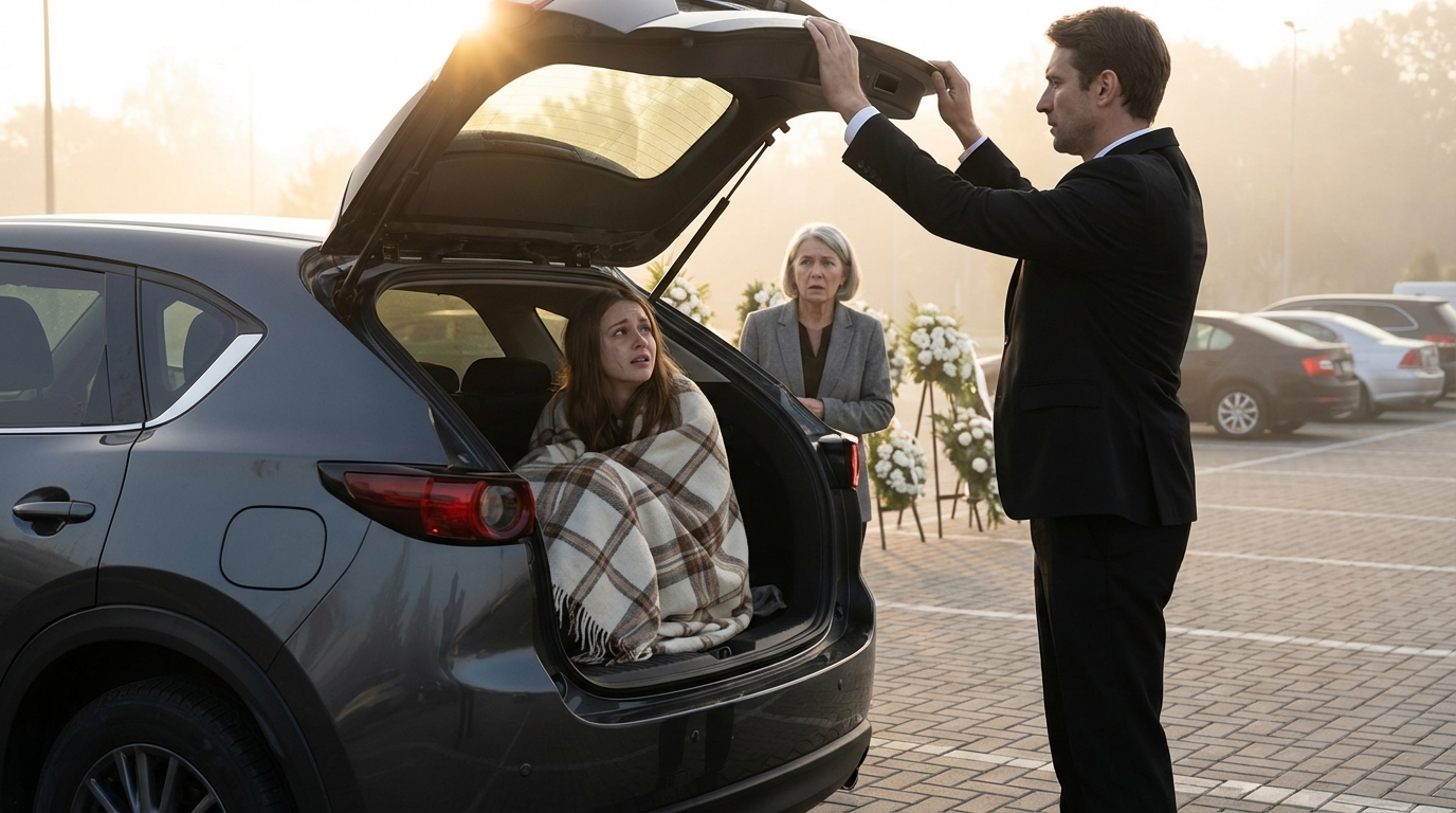 LA MATTINA DEL MATRIMONIO DI MIO FIGLIO, L’AUTISMO DI FAMIGLIA MI HA SPINTA NEL BAGAGLIAIO E MI HA GETTATO UNA COPERTA ADDOSSO. “COSA DIAVOLO STAI FACENDO?!” HO URATO. “SIGNORA, PER FAVORE SI NASCONDA QUI. NON DICA UNA PAROLA. DEVE VEDERLO, PER FAVORE SI CREDA”, HA DISSE. POCHI MINUTI DOPO, QUELLO CHE HO VISTO ATTRAVERSO LA CREPA MI HA LASCIATO COMPLETAMENTE CONGELATO.