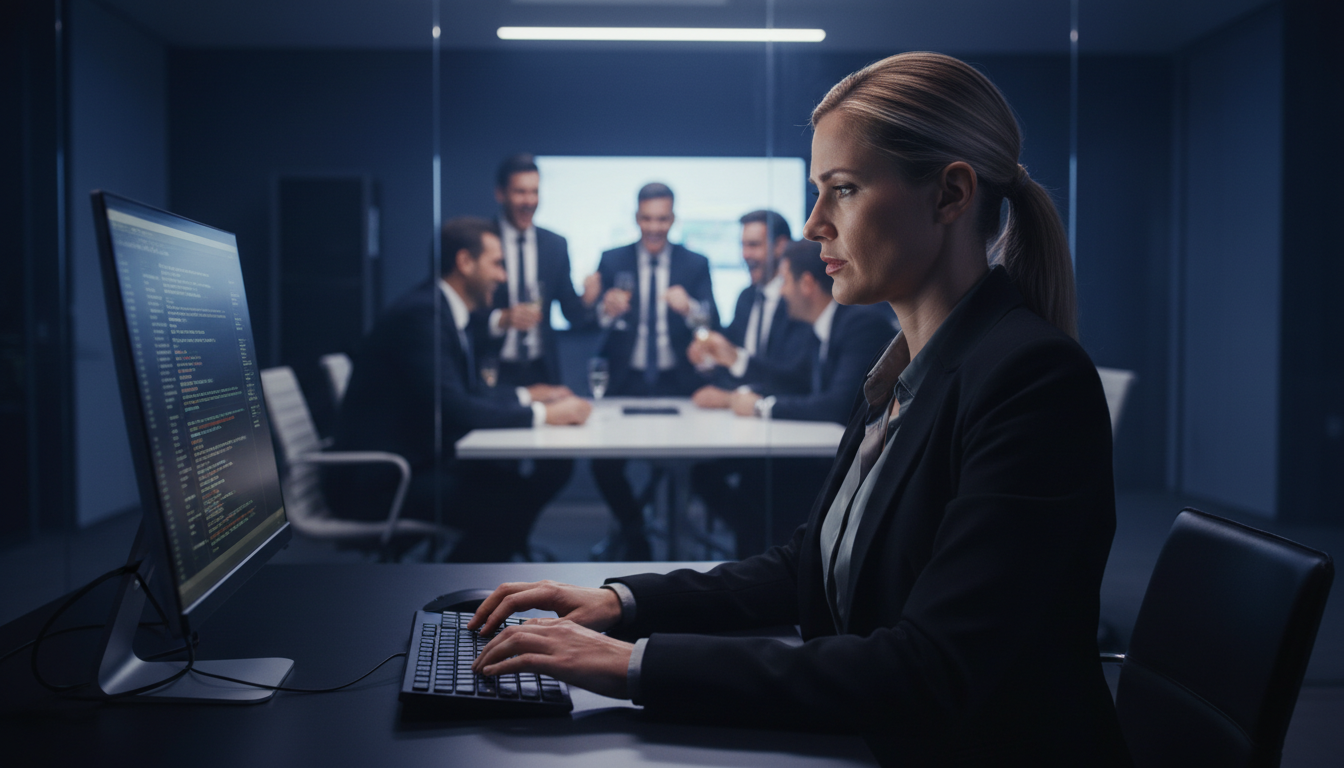 Sono rimasto fino a tardi per finire una relazione quando ho sentito delle voci nella sala conferenze. “Sa troppo. Licenziatela venerdì e chiudetela fuori immediatamente”. Hanno riso della mia “faccia scioccata”. Non ho reagito. Sono tornato alla mia scrivania e ho apportato una piccola modifica. Entro giovedì pomeriggio.