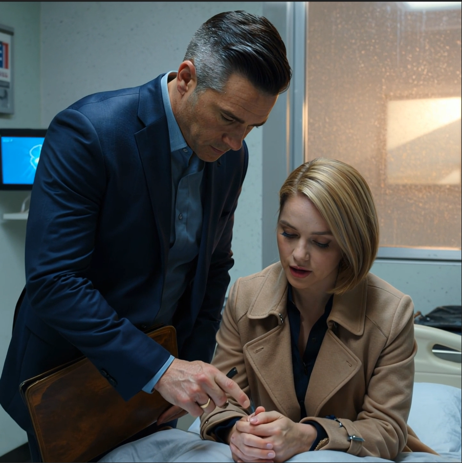 Quando mia figlia è stata portata d’urgenza al pronto soccorso di Atlanta dopo un incidente notturno, suo marito non si è presentato preoccupato—si è presentato con i documenti del divorzio e una penna, ha cercato di affrettare la sua firma mentre lei era sotto farmaci e soffriva, e io non ho supplicato né esploso; Mi sono messa tra lui e il letto, gli ho fatto ripetere ad alta voce il suo “piano patrimoniale” e ho mandato un messaggio silenzioso dal mio telefono, perché l’azienda che usava per bullizzare tutti era già stata acquistata—da me.