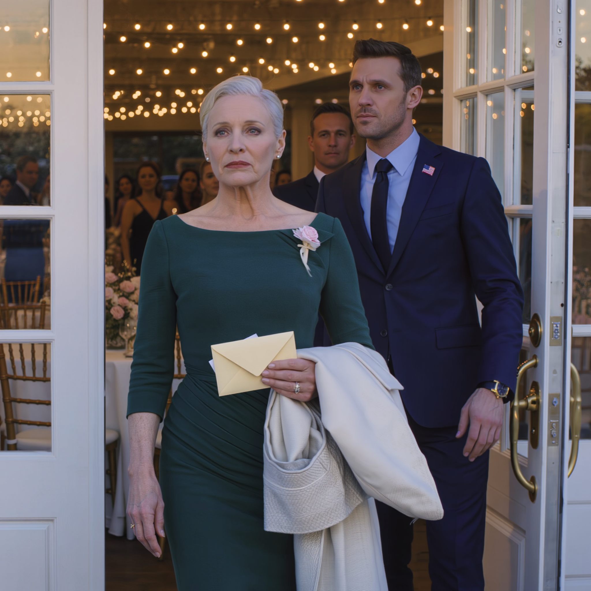 Al matrimonio di mio figlio, lui mi ha detto bruscamente: “Vattene subito, mamma. Mia moglie non ti vuole qui”. Me ne sono andato senza dire una parola. La mattina dopo, mi ha chiamato di nuovo: “Mamma… ho bisogno del fascicolo di casa”. Ho fatto una pausa, poi ho risposto con quattro parole che non dimenticherà mai…