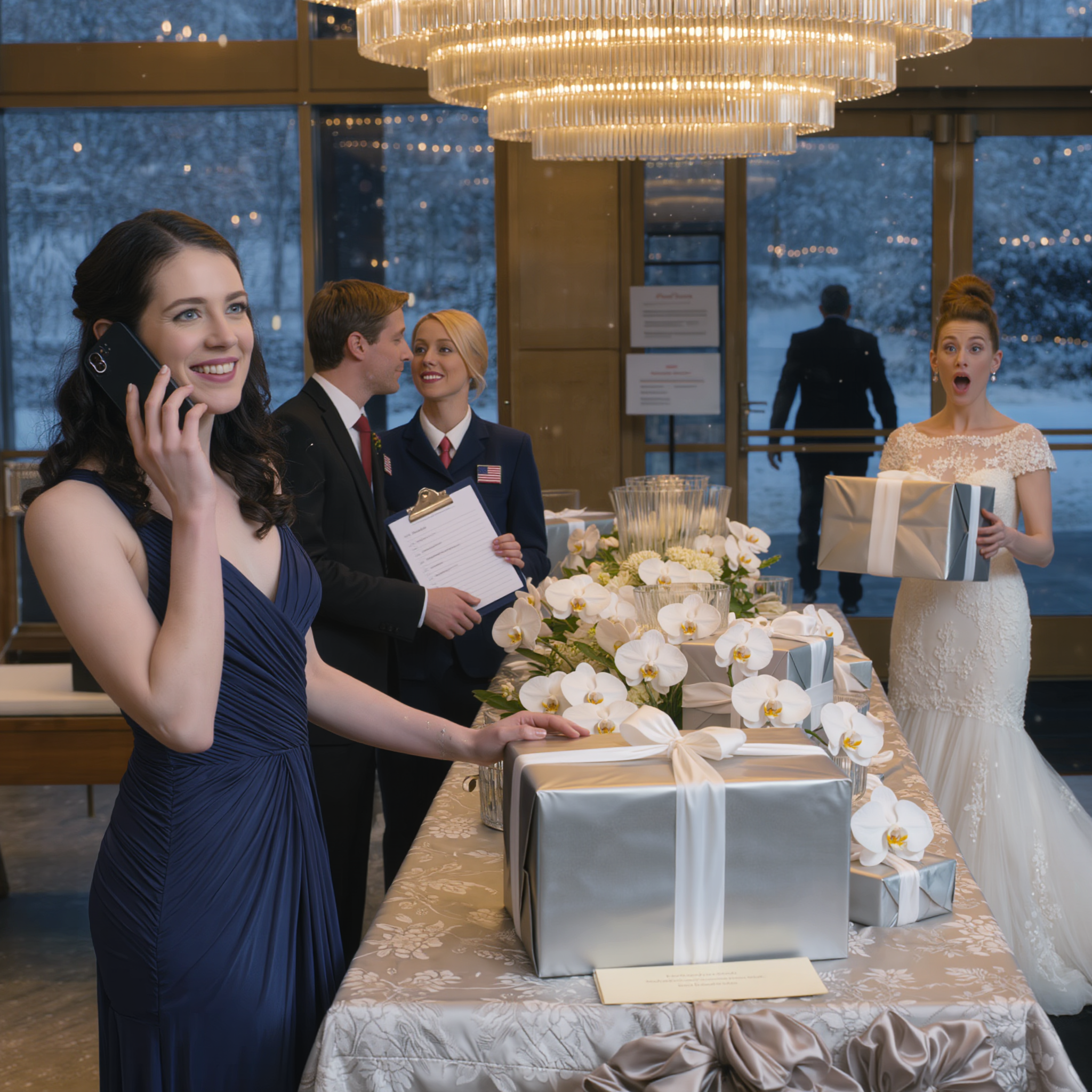 Quando sono arrivata al matrimonio di mia sorella e ho detto il mio nome, il personale si è bloccato e ha sussurrato: ‘Haley non può entrare.’ Ho chiamato mia sorella, e lei ha sbuffato, ‘Sei praticamente solo una domestica che va dalla porta sul retro.’ Non mi sono preoccupato né ho fatto storie. Me ne sono andato silenziosamente, tornando giusto il tempo necessario per posare una pesante scatola di platino sul tavolo dei regali, poi sono sparito. Qualche ora dopo, l’ha aperto e ha urlato, poi mi ha chiamato ripetutamente…