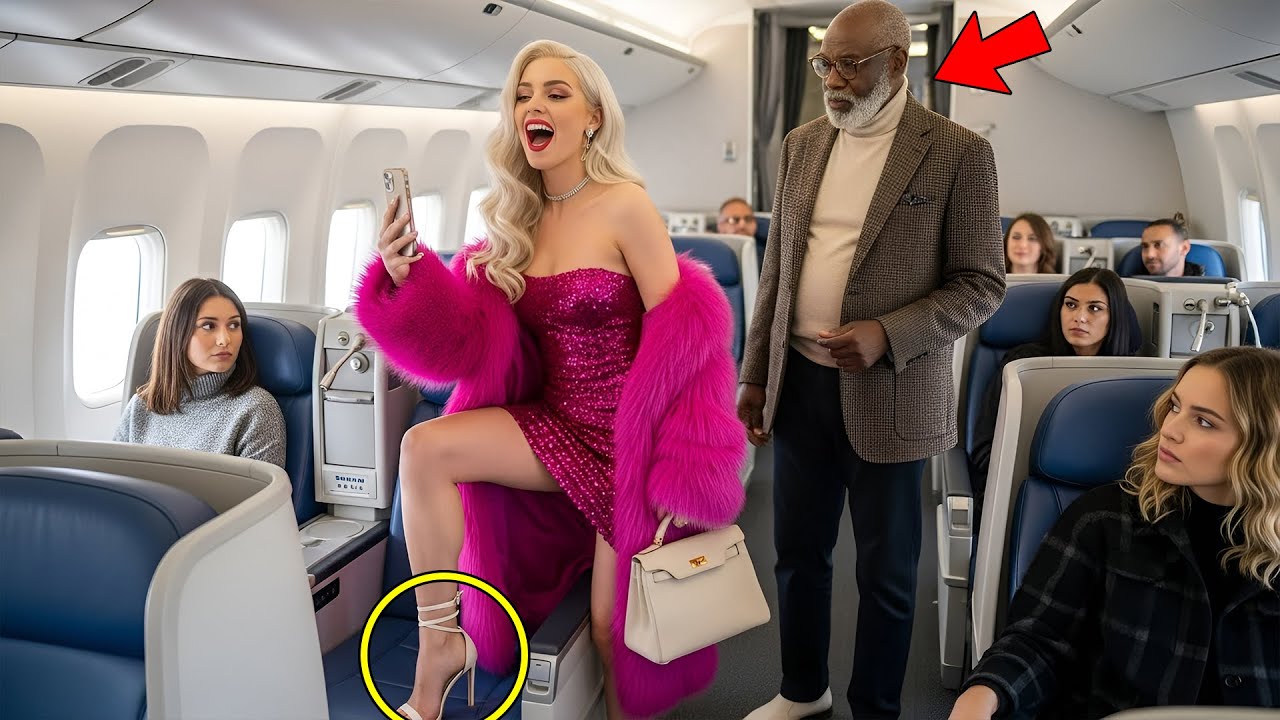 Ragazza bianca scortese mette piede sul sedile del passeggero nero su un volo — riceve una lezione preziosa