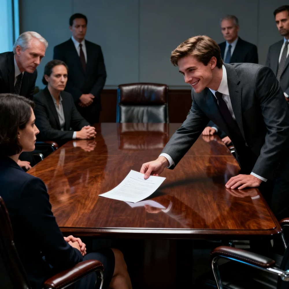 “DOBBIAMO RISPARMIARE IL BUDGET”, ha detto il figlio dell’amministratore delegato, dimezzando il mio stipendio. Pensava di essere stato intelligente, finché i suoi avvocati non hanno letto il mio contratto. La clausola aurea che aveva trascurato ha trasformato il suo “taglio dei costi” in un pagamento multimilionario. Si è bloccato quando se n’è reso conto.