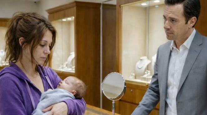 Entrai in una gioielleria chiedendo solo venti euro per il latte di mio figlio… ma quando il proprietario vide il mio vecchio anello con la pietra verde, le sue mani cominciarono a tremare — e in quel momento non potevo immaginare che quel piccolo oggetto avrebbe cambiato per sempre il nostro destino