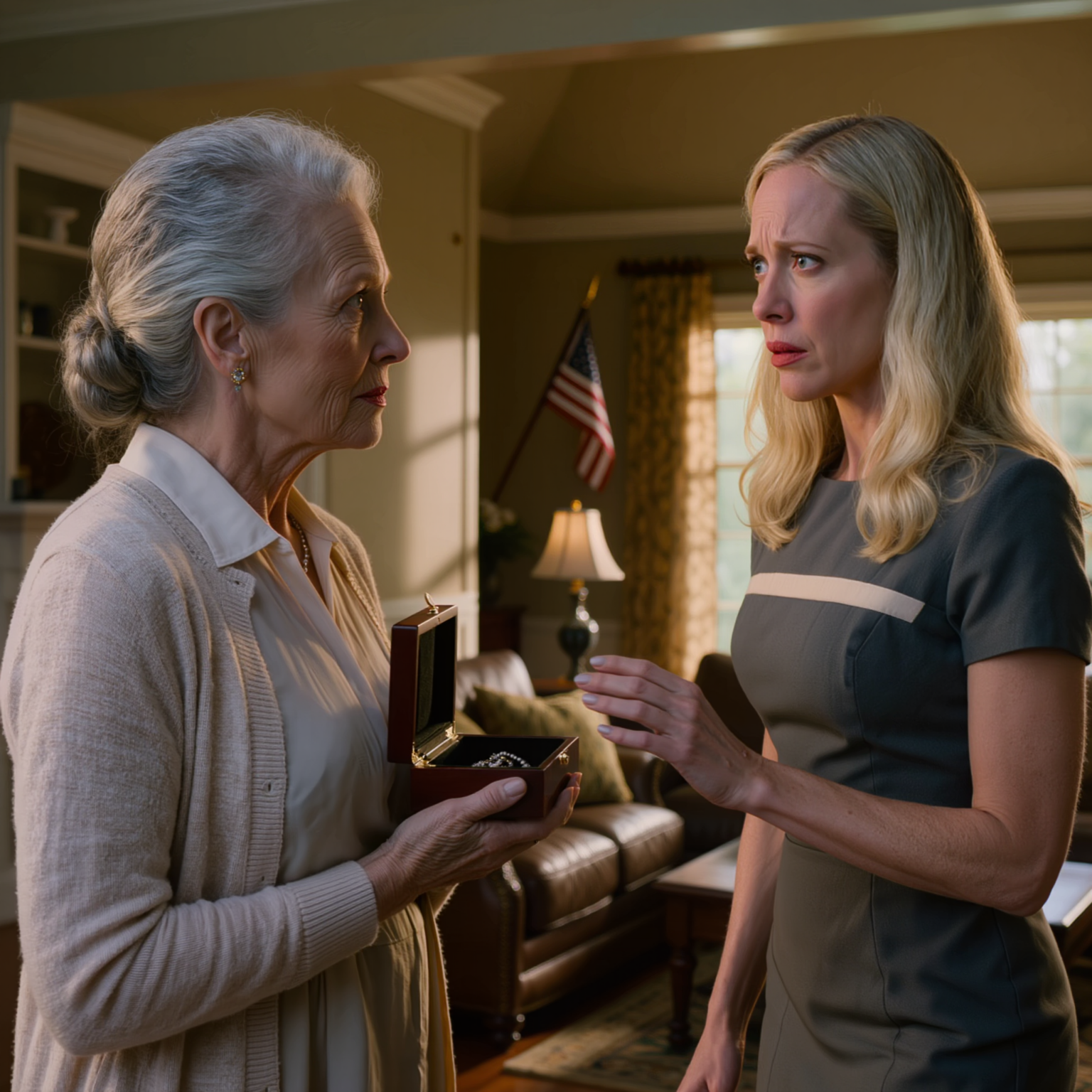 Quella mattina, tutto ciò che desideravo era tirare fuori gli orecchini di smeraldo per il compleanno di mia nipote, ma il portagioie che il mio defunto marito mi aveva regalato dopo il nostro decimo anniversario era stato svuotato; mia nuora era seduta lì in salotto, con le labbra lucide e un naso più affilato di prima, ammise di aver impegnato tutto per pagarsi il suo nuovo look, poi sorrise e disse: “Davvero non pensavo che ne avessi ancora bisogno” – risposi a bassa voce, e l’espressione sul suo viso disse che si era appena resa conto di non aver rubato alla persona sbagliata, ma di aver provocato quella sbagliata.