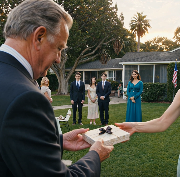 Nel giorno del mio 73esimo compleanno, mio ​​marito ha portato in cortile una donna e due giovani adulti e ha detto ai nostri ospiti: “Questa è la mia seconda famiglia”. Le nostre figlie si sono immobilizzate, ma io ho sorriso, gli ho dato una scatola e ho detto: “Lo sapevo. Questo è per te”. L’aprì e le sue mani non si sentivano più abbastanza ferme.