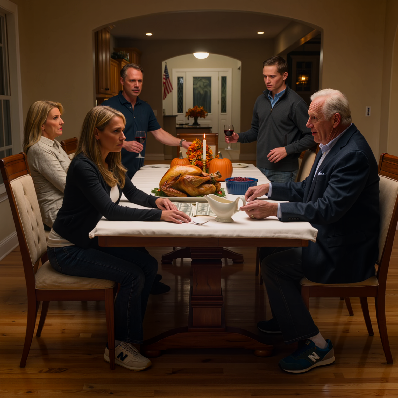 «3.000 dollari al mese, per 4 anni di fila, 144.000 dollari in totale… che fine hanno fatto quei soldi?» chiese mio zio davanti a tutta la famiglia durante il pranzo del Ringraziamento. Posai la forchetta e dissi: «Non ho mai visto un solo dollaro», e nel momento in cui tirò fuori quella pila di fogli e la posò accanto alla ciotola del sugo, il volto di mia madre si immobilizzò completamente, come se stesse trattenendo qualcosa che non poteva più permettersi di dire di sbagliato.