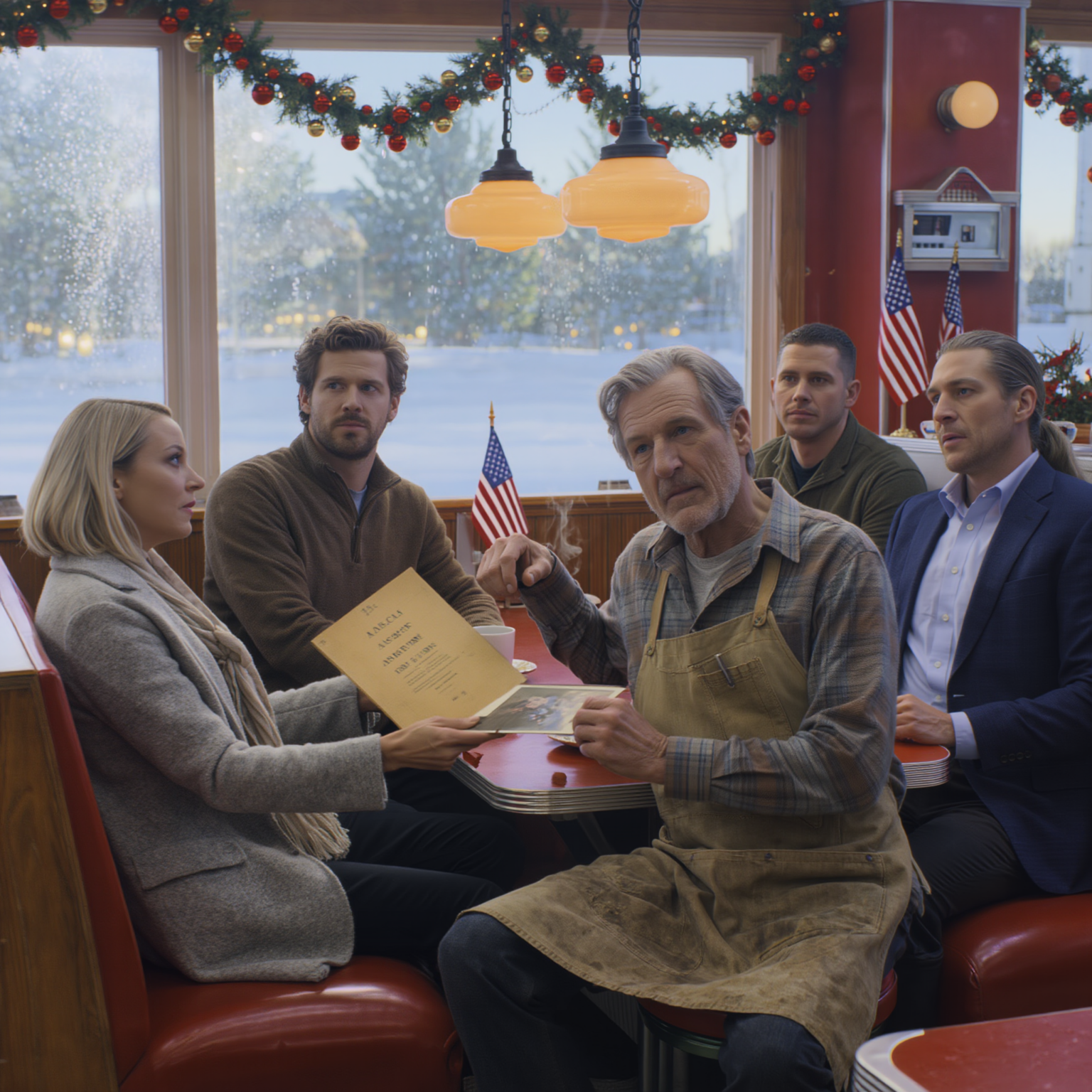 All’alba del 15 dicembre 2022, il mio piccolo ristorante in Nebraska profumava di caffè e di addio. Dopo 43 anni dietro al bancone – e tre anni dalla perdita di mia moglie – stavo chiudendo per sempre. Quella sera, le luci si sarebbero spente. Domani mattina, le chiavi non sarebbero più state mie. Poi suonò il campanello sopra la porta. Entrarono quattro persone: tre sconosciuti dall’aspetto impeccabile e un avvocato anziano con una valigetta di cuoio rigido. Non chiesero nulla del cibo. Non guardarono il menù. Chiesero di me. E quando la donna…