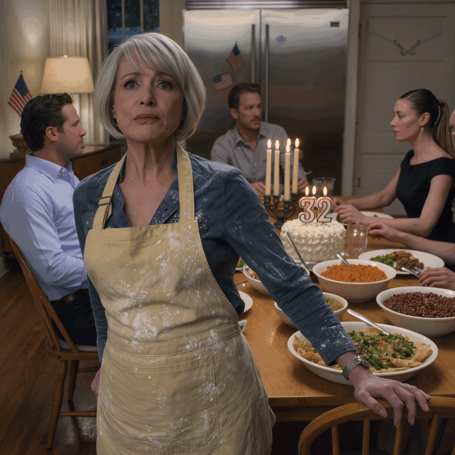 Nella mia casa in Arizona, con le candele accese e la cena che avevo preparato, mia nuora mi ha detto: “Non ti ho invitata”. L’atto di proprietà di questa casa dice il contrario, così come la piccola bandiera americana sul mio frigorifero.