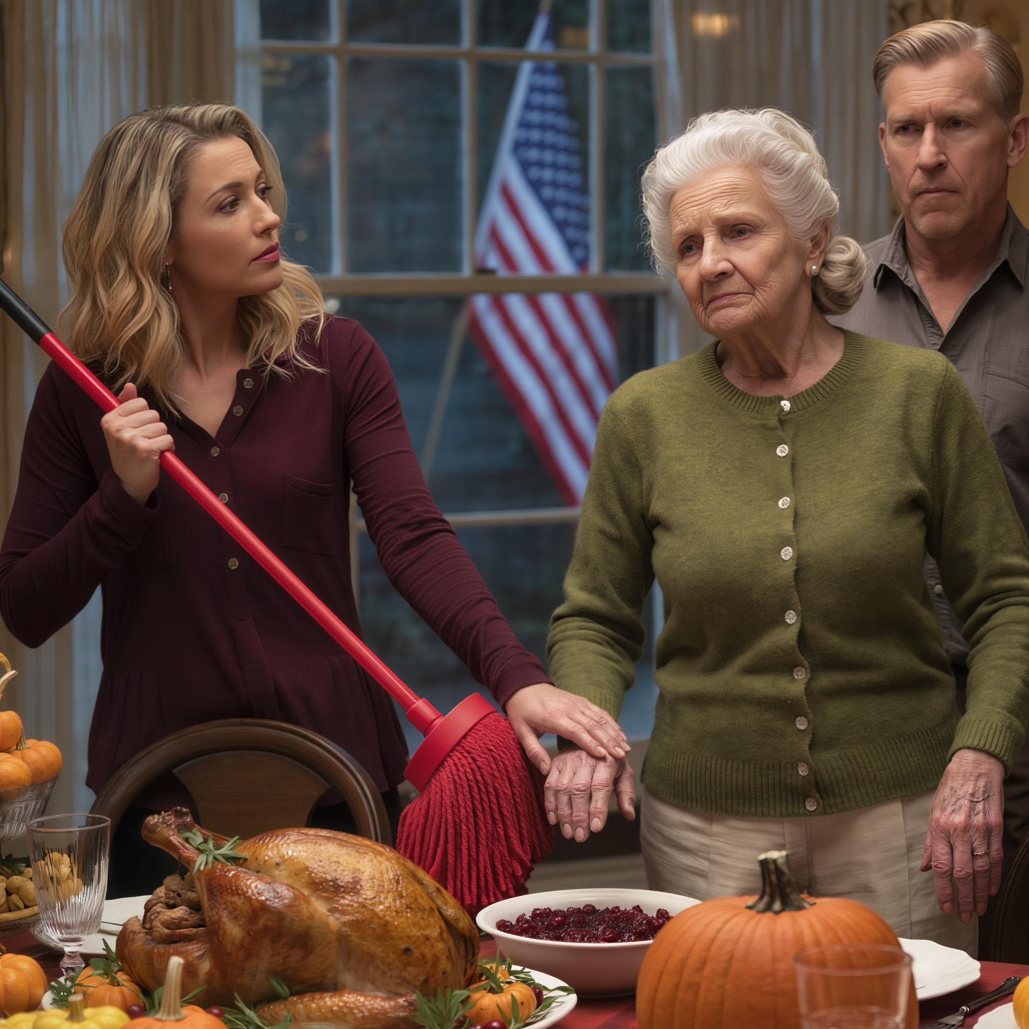 Durante la cena del Ringraziamento, mia nuora mi ha messo uno straccio in mano davanti a tutti e ha detto freddamente: “Smettila di fingere di essere malata”. Anche mio figlio si è unito al coro: “Sei qui gratis, devi pulire!”. Quella sera, ho fatto le valigie in silenzio e me ne sono andata, lasciando solo una busta sul tavolo della cucina. La mattina dopo, quando l’hanno aperta, era ormai troppo tardi.