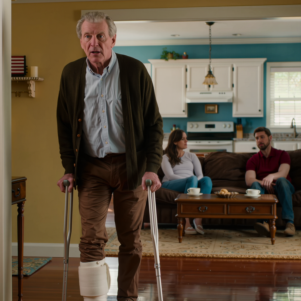 Mi sono rotta una gamba e ho chiesto a mio genero un bicchiere d’acqua. Lui mi ha risposto freddamente: “Prenditelo da sola. Non sono il tuo servo”. Mia figlia ha distolto lo sguardo come se non avesse sentito. Non ho detto nulla. Ho preso le stampelle e sono andata in cucina. Quella notte ho fatto una sola telefonata. La mattina dopo, tutto ciò che sembrava sotto controllo ha cominciato a crollare.