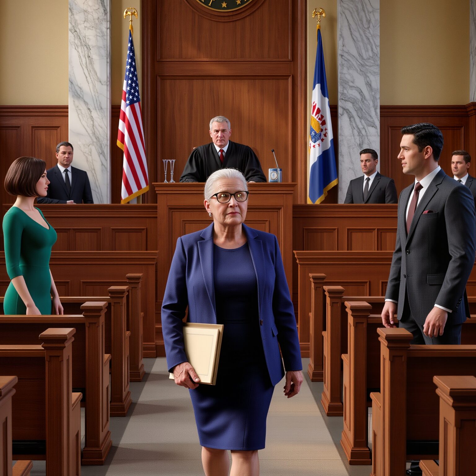 Quando il giudice alzò lo sguardo e sussurrò: “È lei”, il sorrisetto di mia figlia Emily non solo svanì, ma si incrinò, come vetro sotto pressione, e per la prima volta dopo tanto tempo sentii l’aula di tribunale volgere a mio favore.