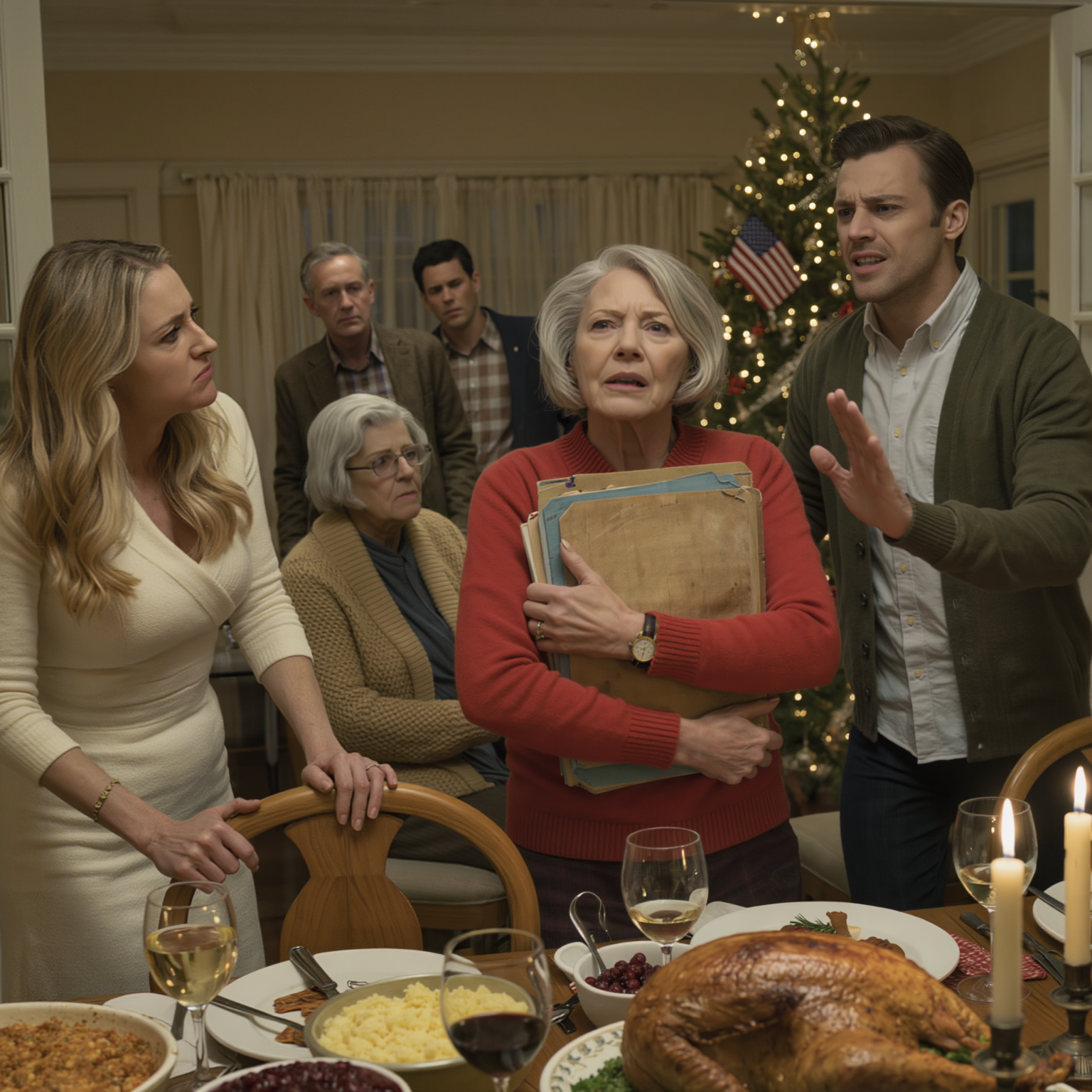 «Una vigilia di Natale speciale! La mia futura nuora si trasferirà da noi», annunciò mio figlio durante la cena di Natale. «Ti ci abituerai, ottengo sempre quello che voglio», replicò lei con un’espressione sprezzante, fissandomi dritto negli occhi. Ma il suo sorriso svanì quando ricambiai con un sorriso calmo, posai una grossa pila di documenti sul tavolo e la vera «sorpresa» ebbe finalmente inizio.