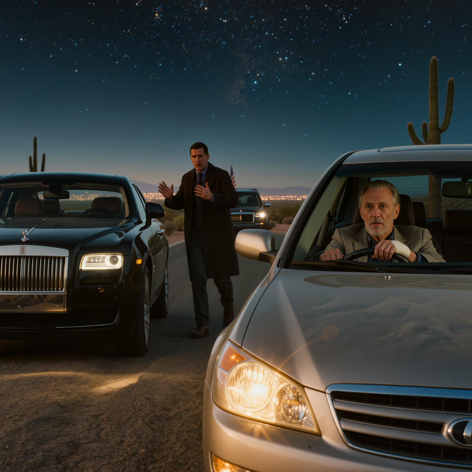 Mia figlia mi ha schiaffeggiato davanti a 200 ospiti il giorno del suo compleanno e ha chiamato il mio regalo spazzatura, ma su una strada buia dell’Arizona una Rolls Royce si è fermata accanto alla mia vecchia auto e è sceso un uomo che sapeva più della mia vita di mia figlia