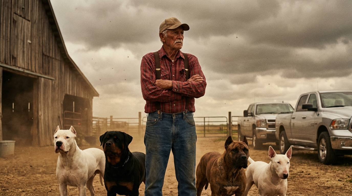 Vinieron a Robarle Su Tierra a Este Viejo Granjero… Sus 4 Perros Les Enseñaron la Lección de Sus Vid