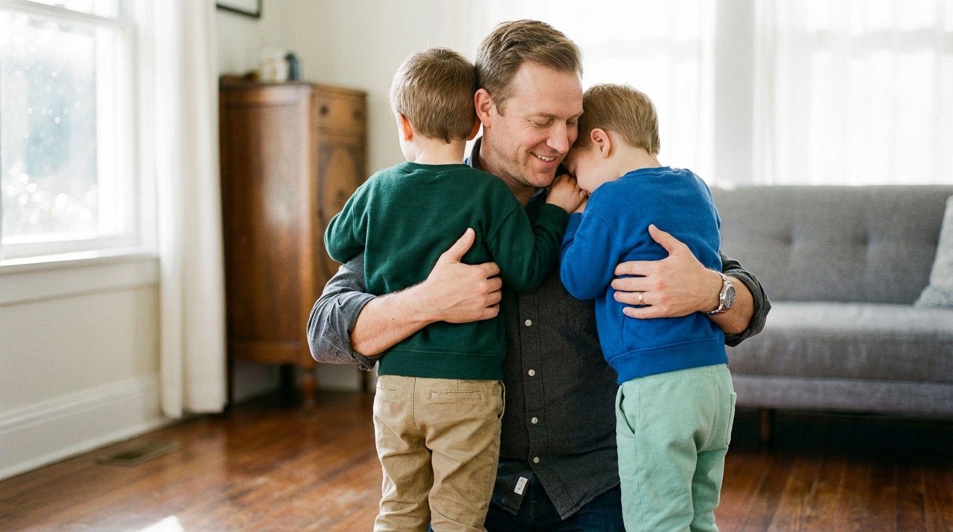 Papà, mia sorella non si sveglia e abbiamo fame.