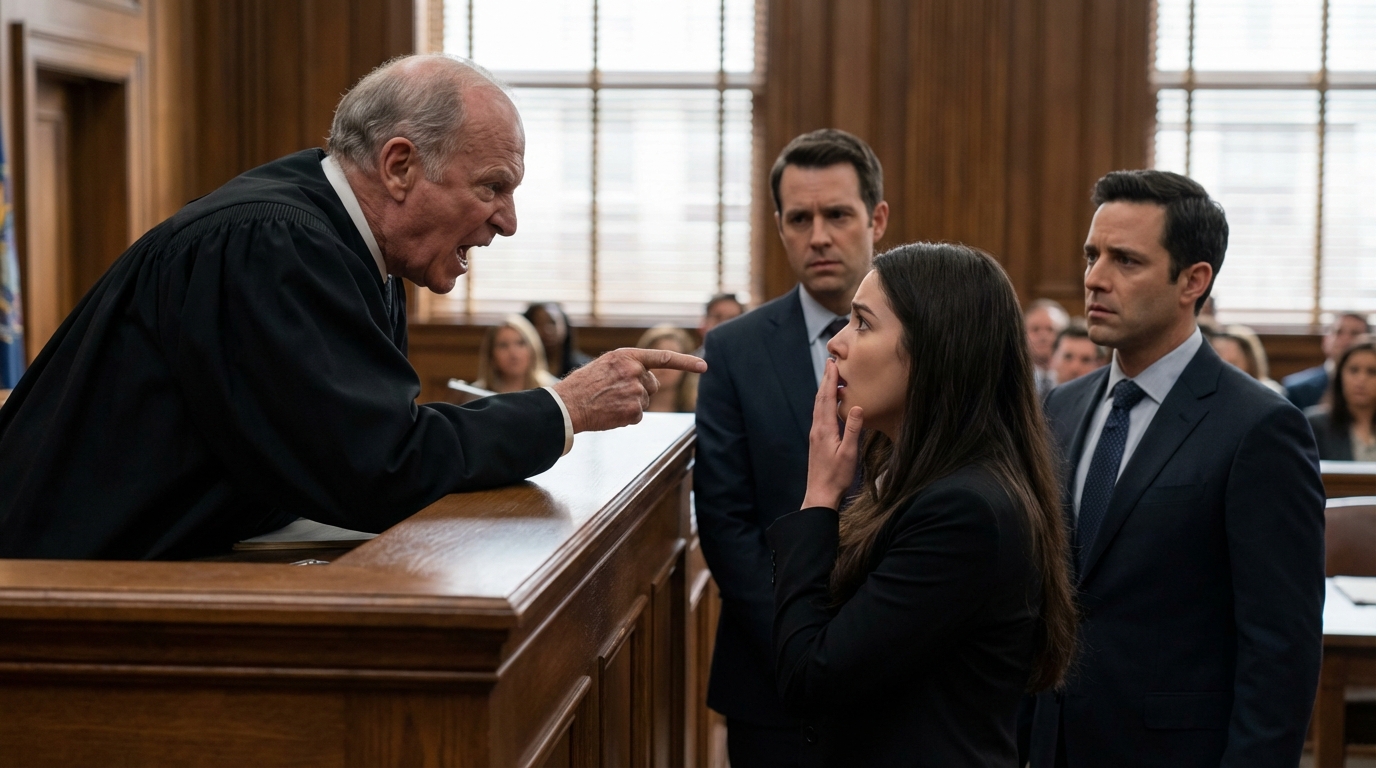 MIO PADRE PRETENDEVA TUTTO IN TRIBUNALE. IL GIUDICE, IL SUO VECCHIO AMICO, HA RIDICOLATO IL MIO CASO E MI HA DATO DELLA STUPIDA. HO SUSSURATO DUE PAROLE. IL SUO VOLTO SI È SVUOTO. NELLA CAMERA È CALATO IL SILENZIO.