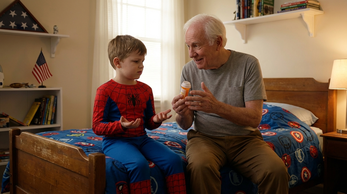 STAVO GUARDANDO LA VERA STORIA DI MIO NIPOTE WILLIAM QUANDO MI HA FATTO UNA DOMANDA CHE MI HA FATTO FERMARE IL CUORE. “NONNO, POSSO SMETTERE DI PRENDERE LE VITAMINE CHE MI DÀ PAPÀ?” MI SI È GRIGIATO IL SANGUE. GLI HO DETTO DI MOSTRARMI LA BOTTIGLIA. QUANDO L’HO PORTATA IN OSPEDALE, IL DOTTORE È IMPALFATO
