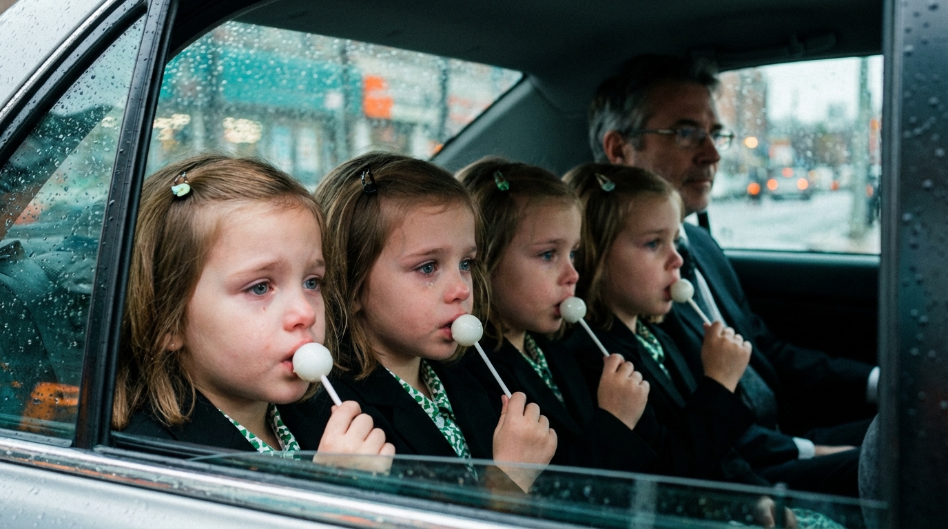 Una luz roja reveló la verdad que lo derrumbóEn el asiento trasero del auto de al lado, cuatro niños con sus ojos lo miraban, y en el asiento del conductor, ella sostenía con serenidad la mirada del hombre que una vez la condenó.